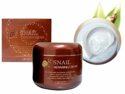 Восстанавливающий антивозрастной крем для лица Jigott Snail Repair Cream с муцином