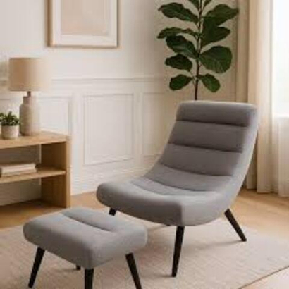 Релакс кресло с банкеткой ткань Барбет 22/поставщик Велеветкс фабрика BONZA