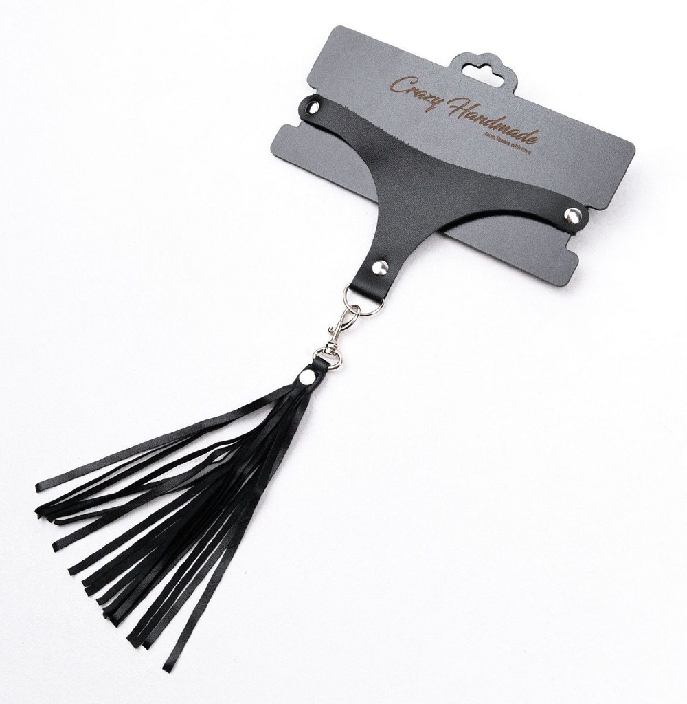 Черный чокер с кисточкой на карабине (Цвет: черный)