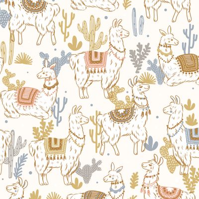 Ламы на фоне кактусов