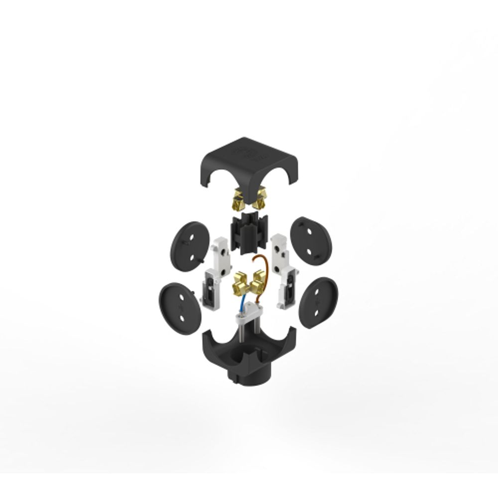 Разветвитель электрический ЭРА SP-4-B на 4 розетки без заземления 16А чёрный | Тройники