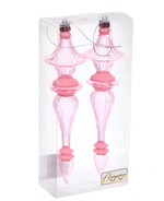 Елочные украшения "Изящные переливы" 4.5*4.5*19 см (набор 2 шт), Розовый (Серпантин)