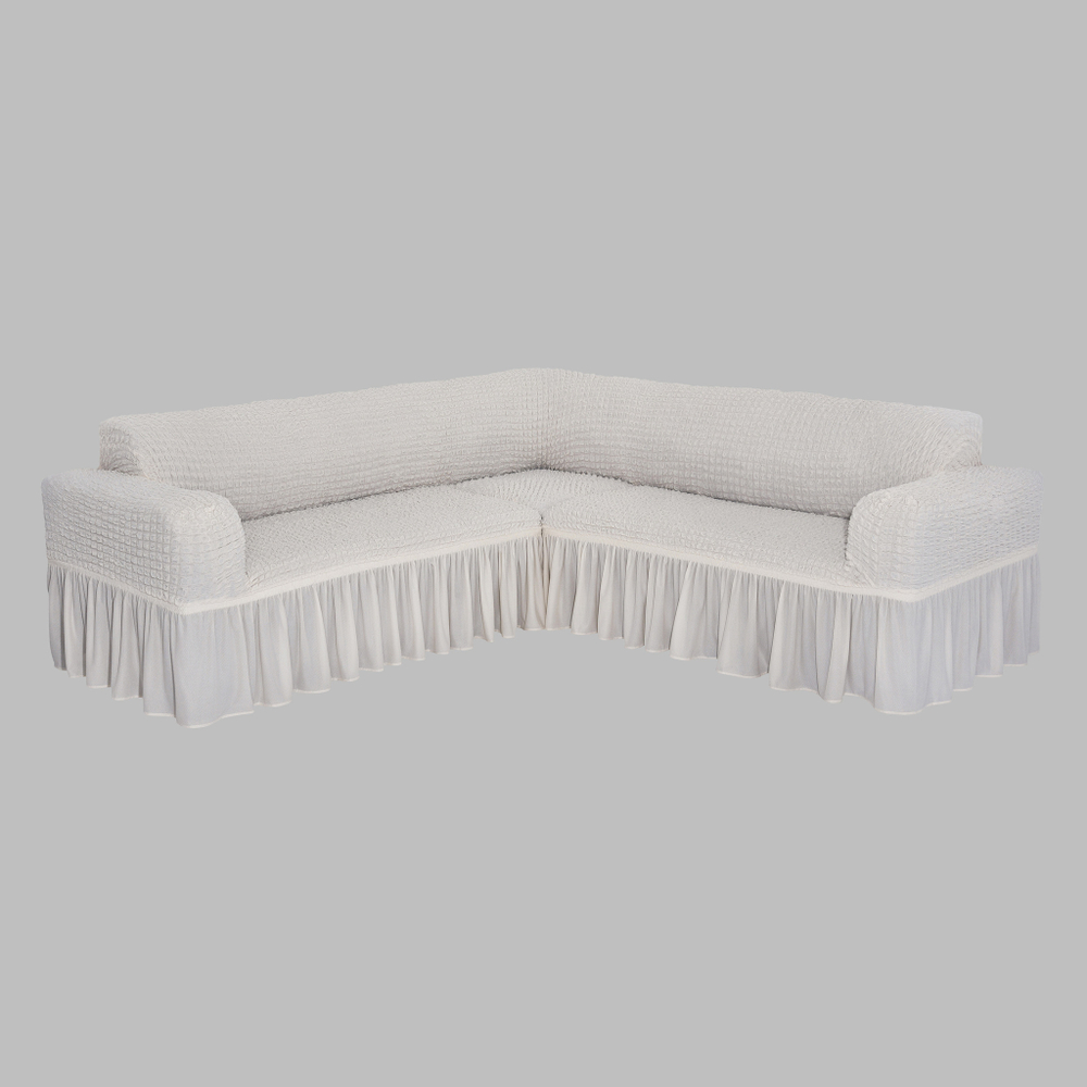 Чехол на угловой диван, цвет Слоновая кость