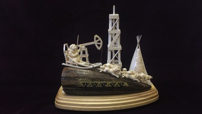 Гонка на собаках, скульптурная композиция