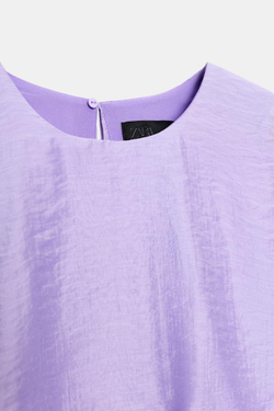 ZARA МИНИ-ПЛАТЬЕ С ВОЛАНАМИ, СВЕТЛО-СИРЕНЕВЫЙ