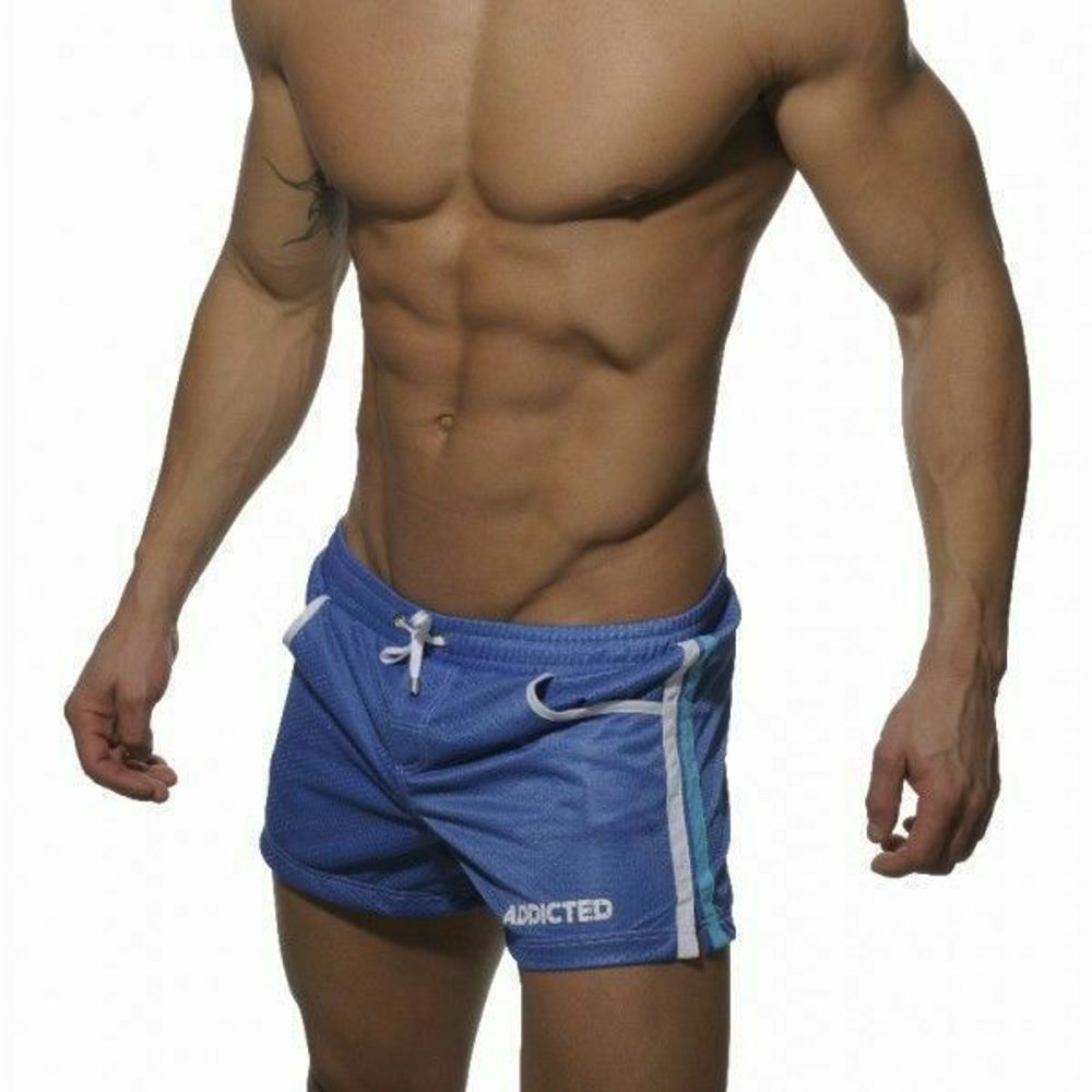 Мужские шорты голубые в сетку Addicted Sport Shorts Blue