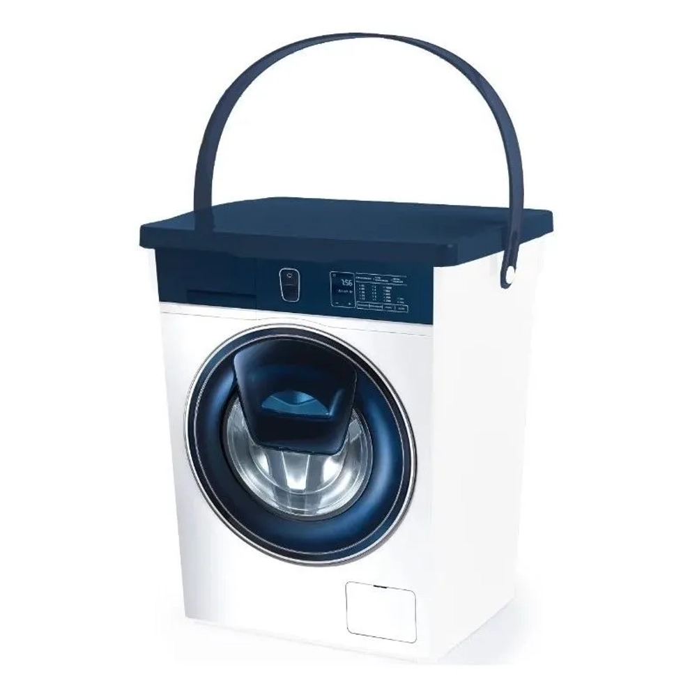 Контейнер для стирального порошка 8,5л (белый+синий) (комплект 8 шт)