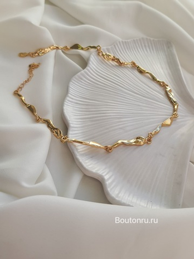 Колье мятое золото