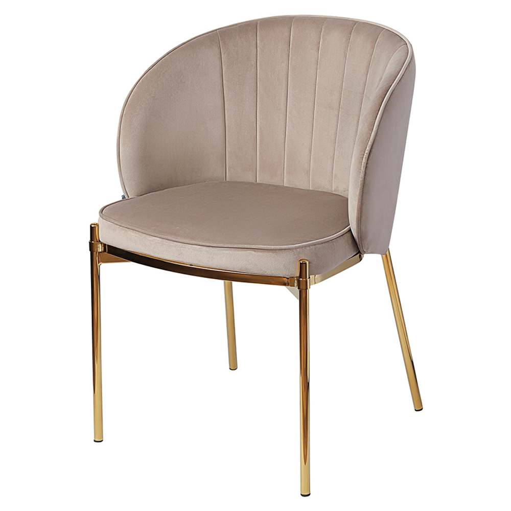 Стул Bergenson Bjorn Coral, велюр, серо-бежевый