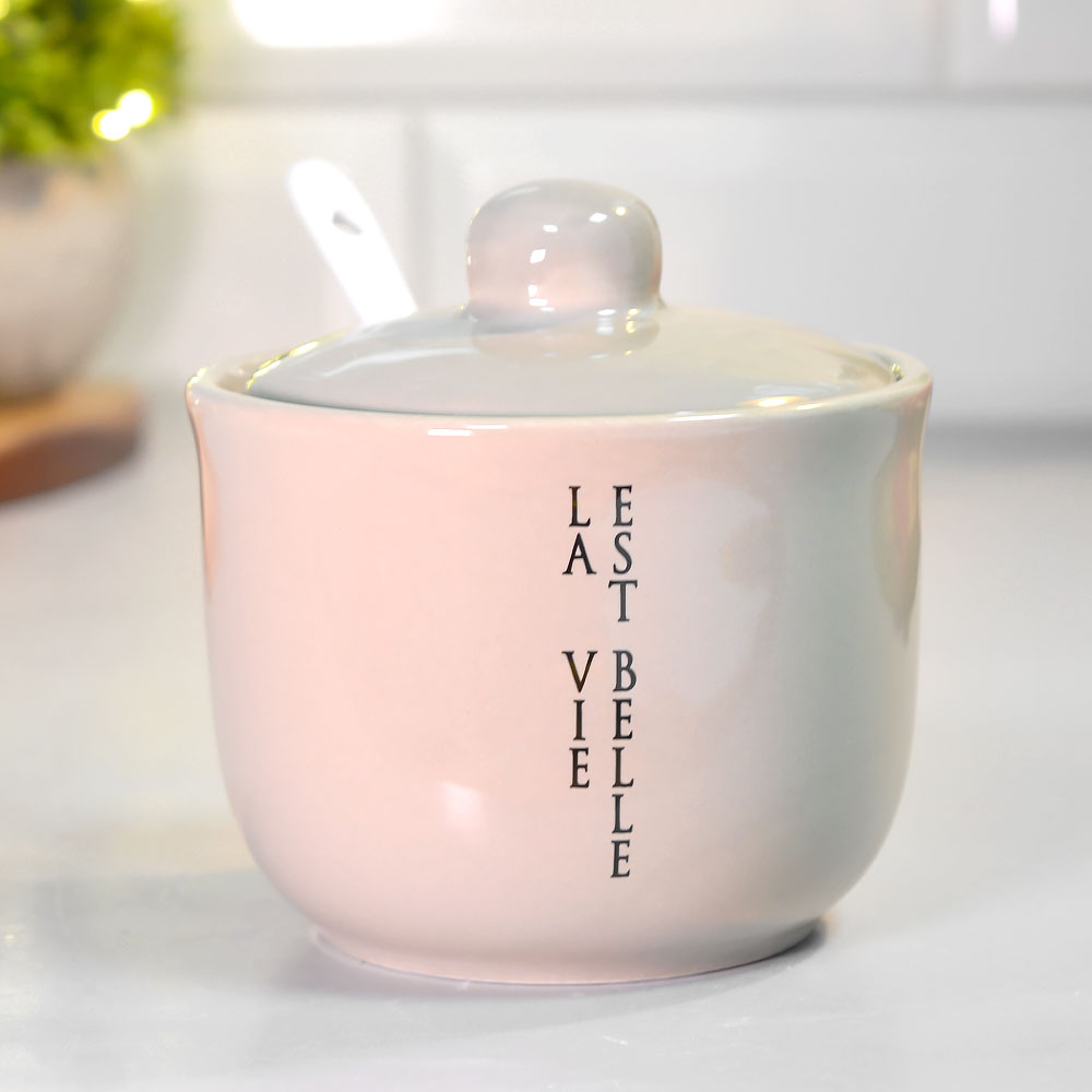 Сахарница 330мл с ложкой "Жизнь прекрасна" (00113354)