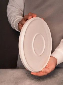 Набор посуды 6 тарелок белый мрамор 25 см