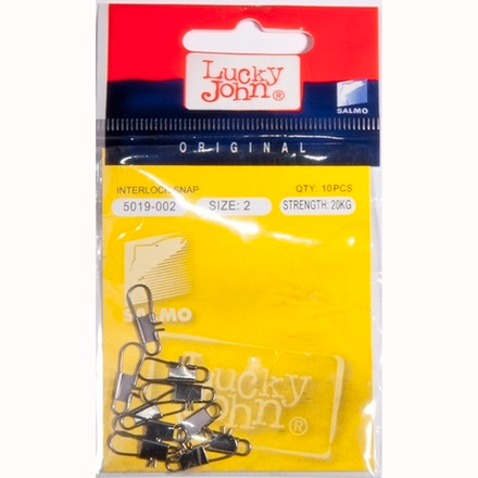 Застежки Lucky John BLACK INTERLOCK SNAP Karabine, арт. LJ5019-001