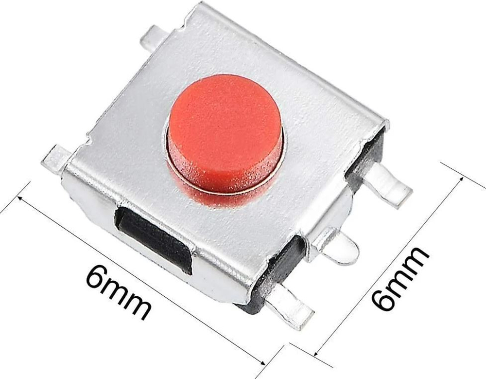 Кнопка тактовая ЕТ 4P-SMD-R 6*6*3.1мм