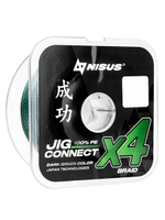 Шнур плетеный для рыбалки NISUS JIG CONNECT X4 PE Light Green 150m #0.4, 0.10mm 3.6кг/7.9LB (T-N-JC-X4-0.10-150-LG)