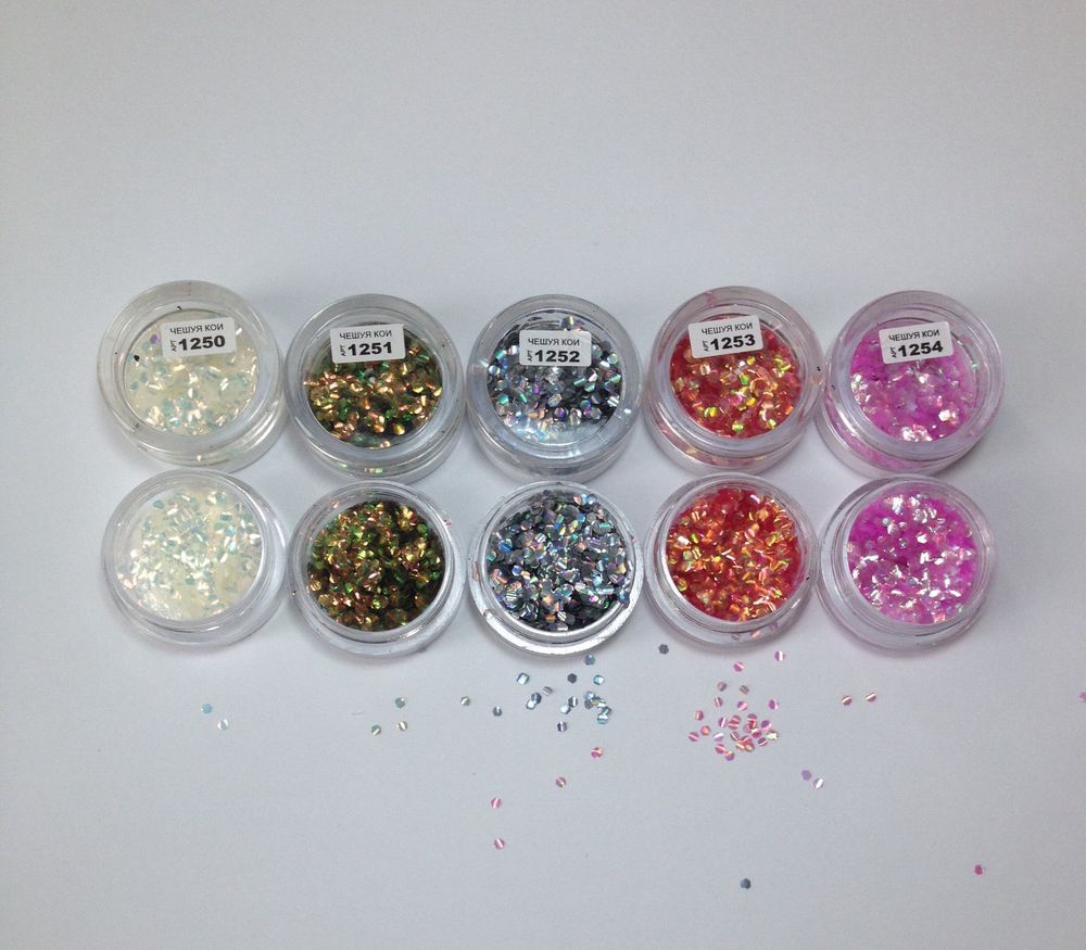 Кои (рыбья чешуя) для дизайна ногтей, серебро