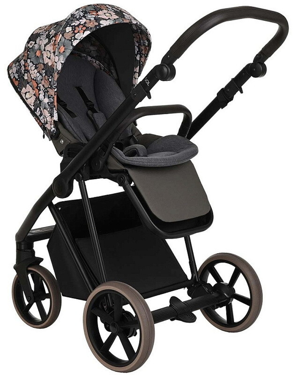 Детская коляска Roan Sol Flowers 3 в 1 с автокреслом Tutis Elo Lux EduSky Black RSF/5003 Forest Clearing/Black