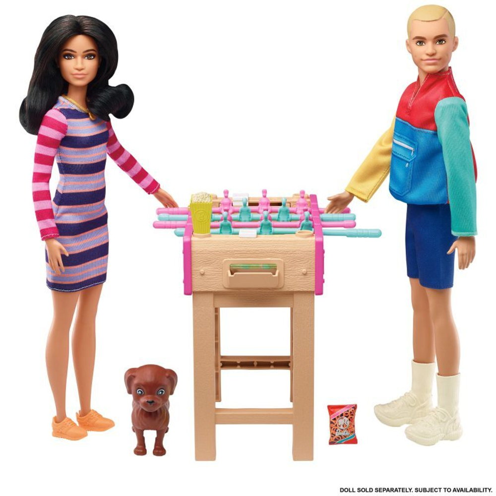 Barbie World Minikit Фигурка собачки и стол для настольного футбола + аксессуары GRG77