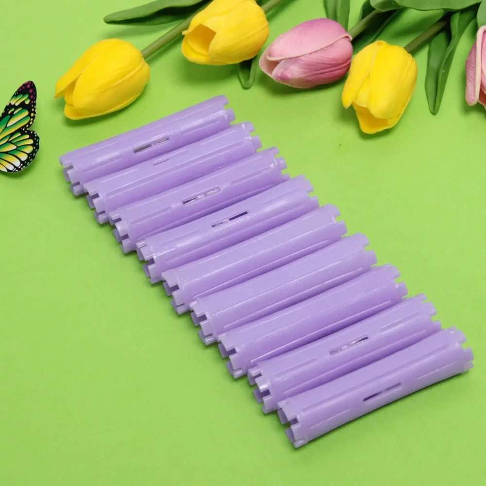 Бигуди пластмассовые-коклюшки 9шт «Styling», микс 6 цветов, d=2,2см (прозрачный пакет с подвесом), без резинки