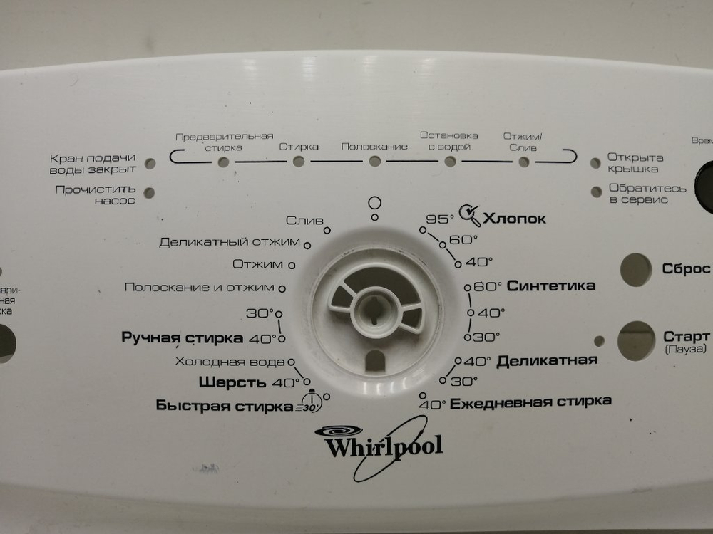AWE7527/1 кт119 Лицевая панель для стиральной машины Whirlpool AWE7527/1 б/у