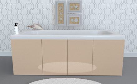 Экран под ванну комбинированный TR-9-003 бежевый глянец