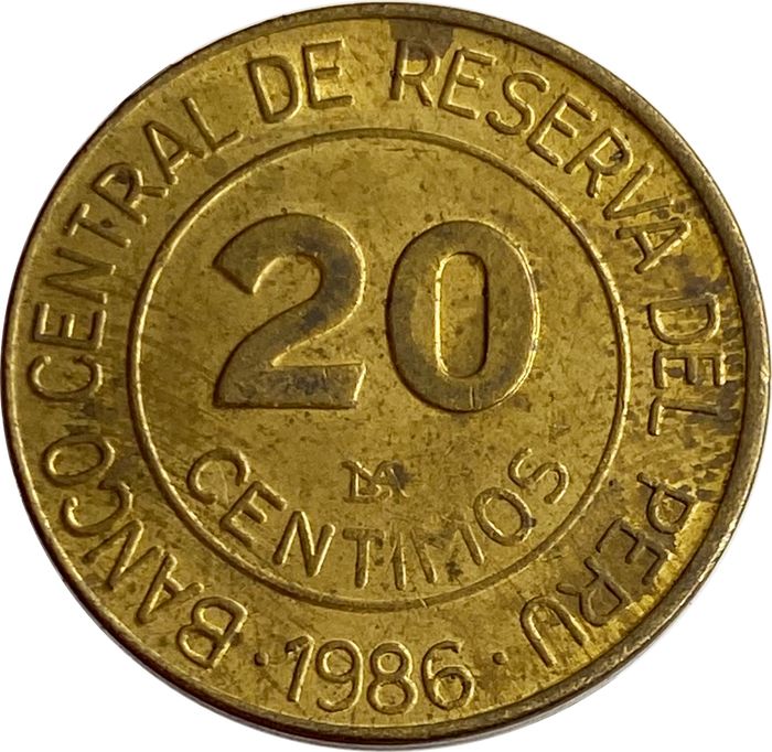 20 сентимо 1986 Перу