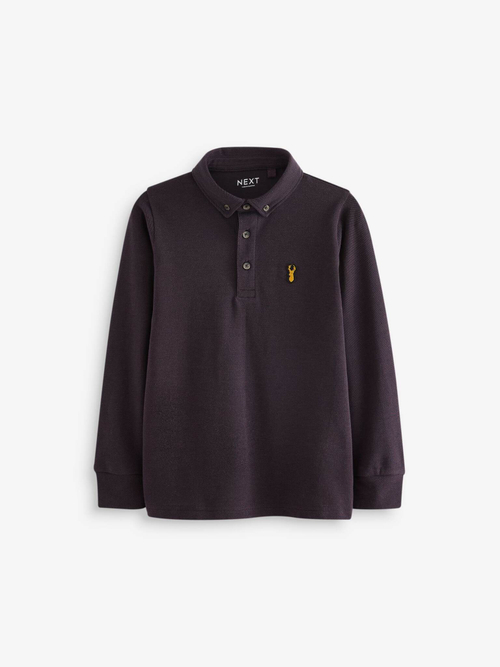 Поло с длинным рукавом для мальчика Next B95-818, Темно-серый