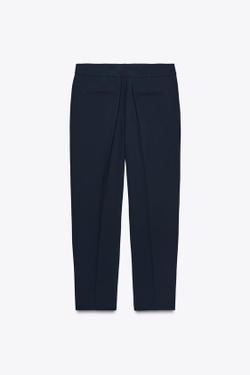 ZARA БРЮКИ СЛИМ С ВЫСОКОЙ ПОСАДКОЙ, МОРСКОЙ СИНИЙ