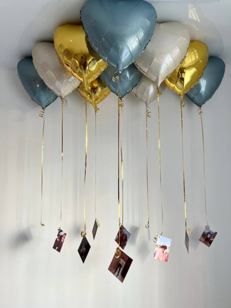 Сердца под потолок с фото, 10 шт №3865