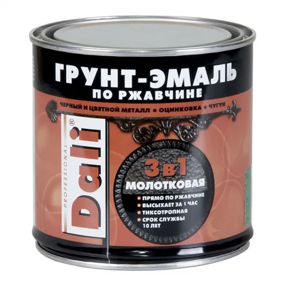 Эмаль-грунт по ржавчине 3в1 DALI  молотков. бронзовая  2л (Рогнеда)
