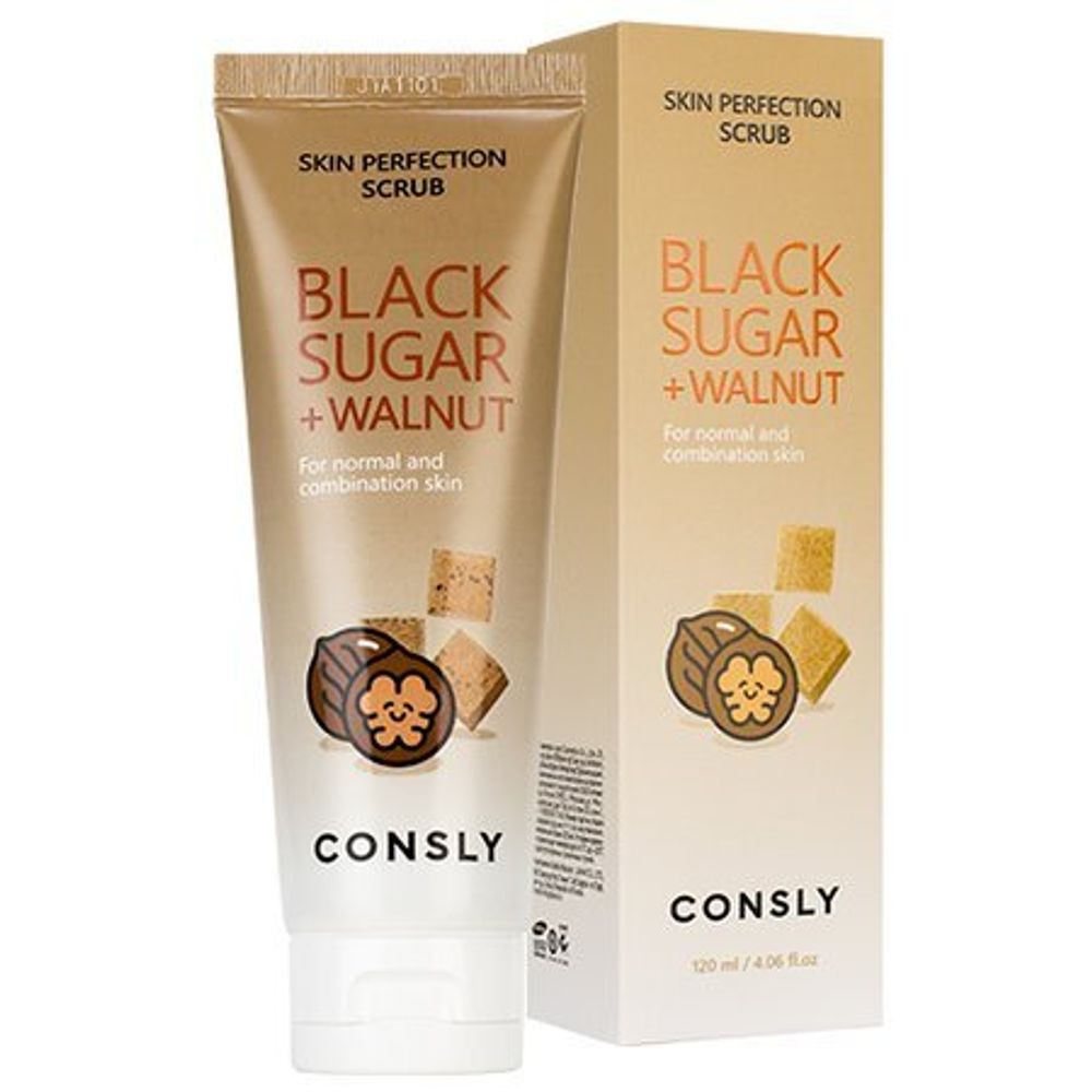 Скраб для лица с черным сахаром и экстрактом грецкого ореха Consly Black Sugar and Walnut Skin Perfection Scrub