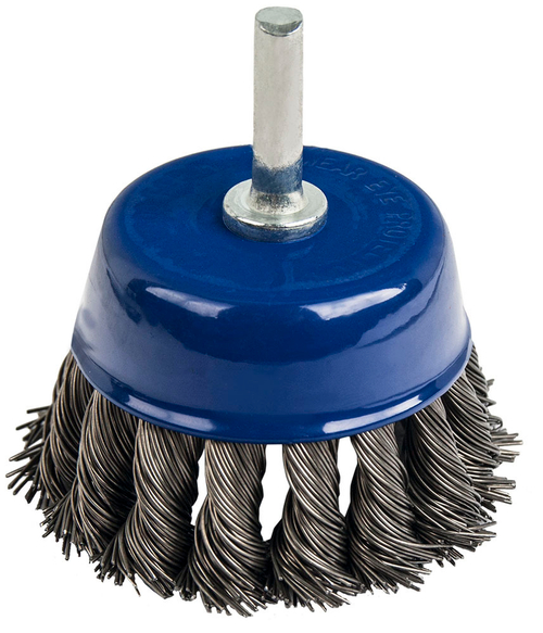 Щетка для дрели чашеобразная, витая, хвост 6мм Практика (75мм)