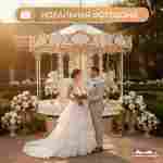 Электрическая свадебная карусель «Белоснежка» с LED-подсветкой, 6 мест