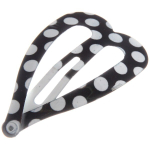 Зажим для волос 10 шт на блистере «Сердце» в горох, цвет черно-белый, 4.5*2,7см