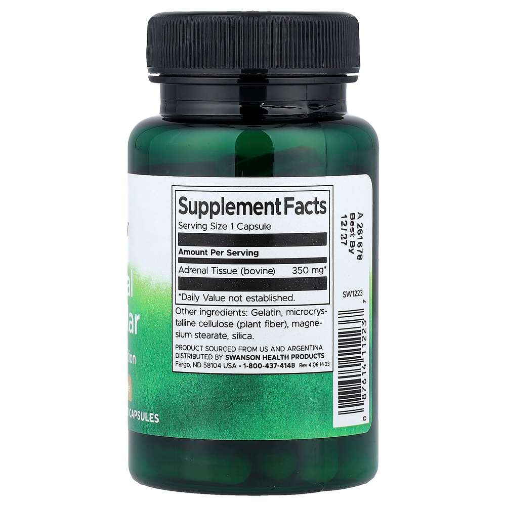 Swanson, Надпочечники, 350 мг, 60 капсул