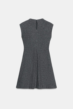 ZARA КОРОТКОЕ МЯГКОЕ ПЛАТЬЕ, ТЕМНО-СЕРЫЙ