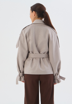 Жакет укороченный серый