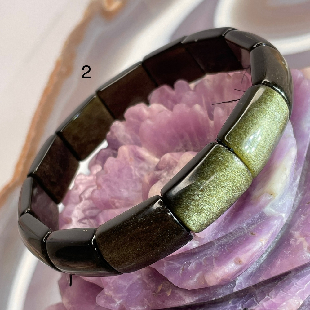 51833  Обсидиан золотистый Браслет сегмент 13*17мм