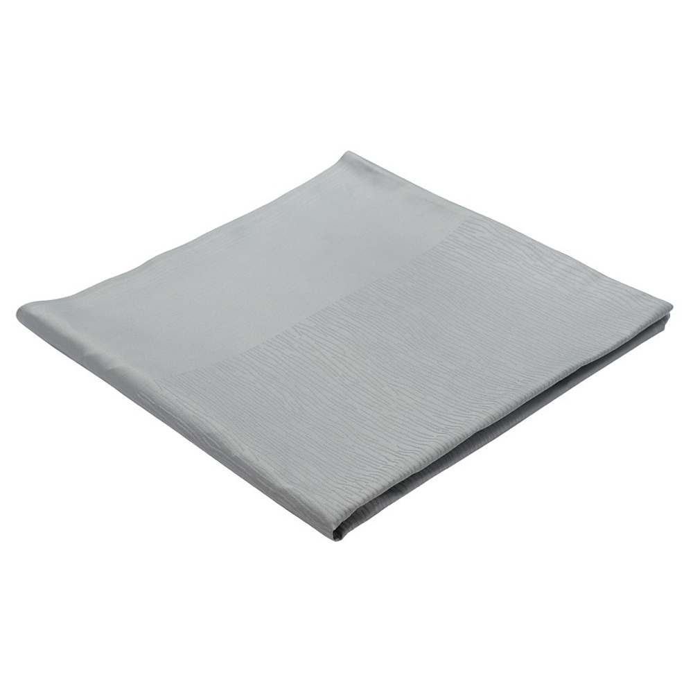 Скатерть жаккардовая серого цвета из хлопка с вышивкой из коллекции essential, 180х260 см