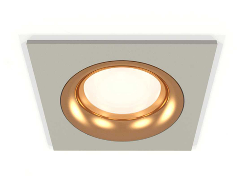 Комплект встраиваемого светильника Ambrella light Techno Spot XC7633005 SGR/PYG серый песок/золото желтое полированное (C7633, N7014)