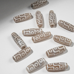 Бусина Дзи "Девять глаз" из агата, 29*10мм, белый