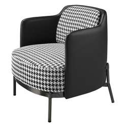 Кресло Angel Cerda 5139 из черно-белой ткани и черной экокожи