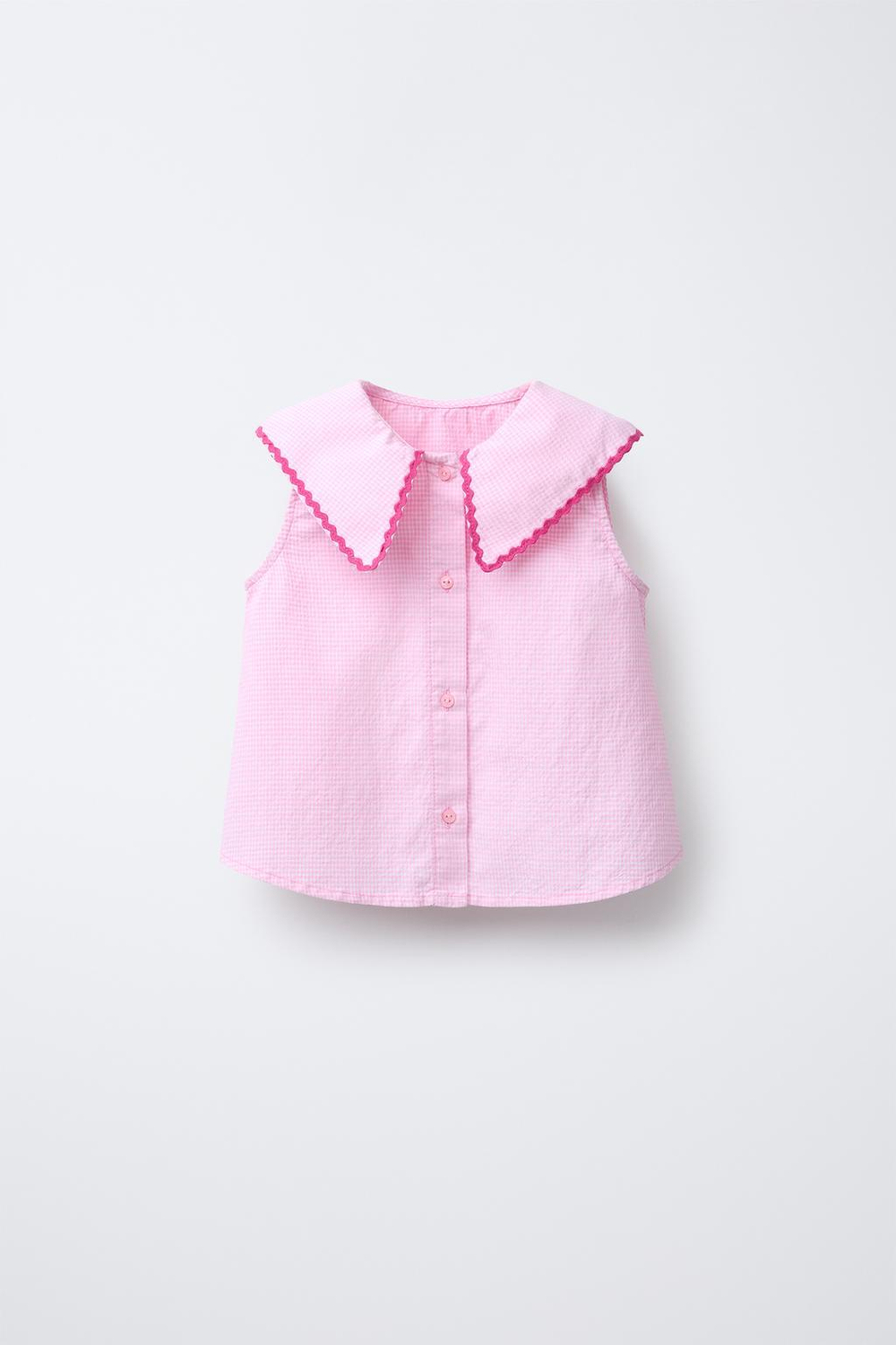 ZARA РУБАШКА В КЛЕТКУ ВИШИ, РОЗОВЫЙ