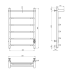 Полотенцесушитель электрический ЛЦ 80х50 7пер ТРАПЕЦИЯ ПОЛКА унив (скрыт подкл, таймер,342Вт) ТРУГОР