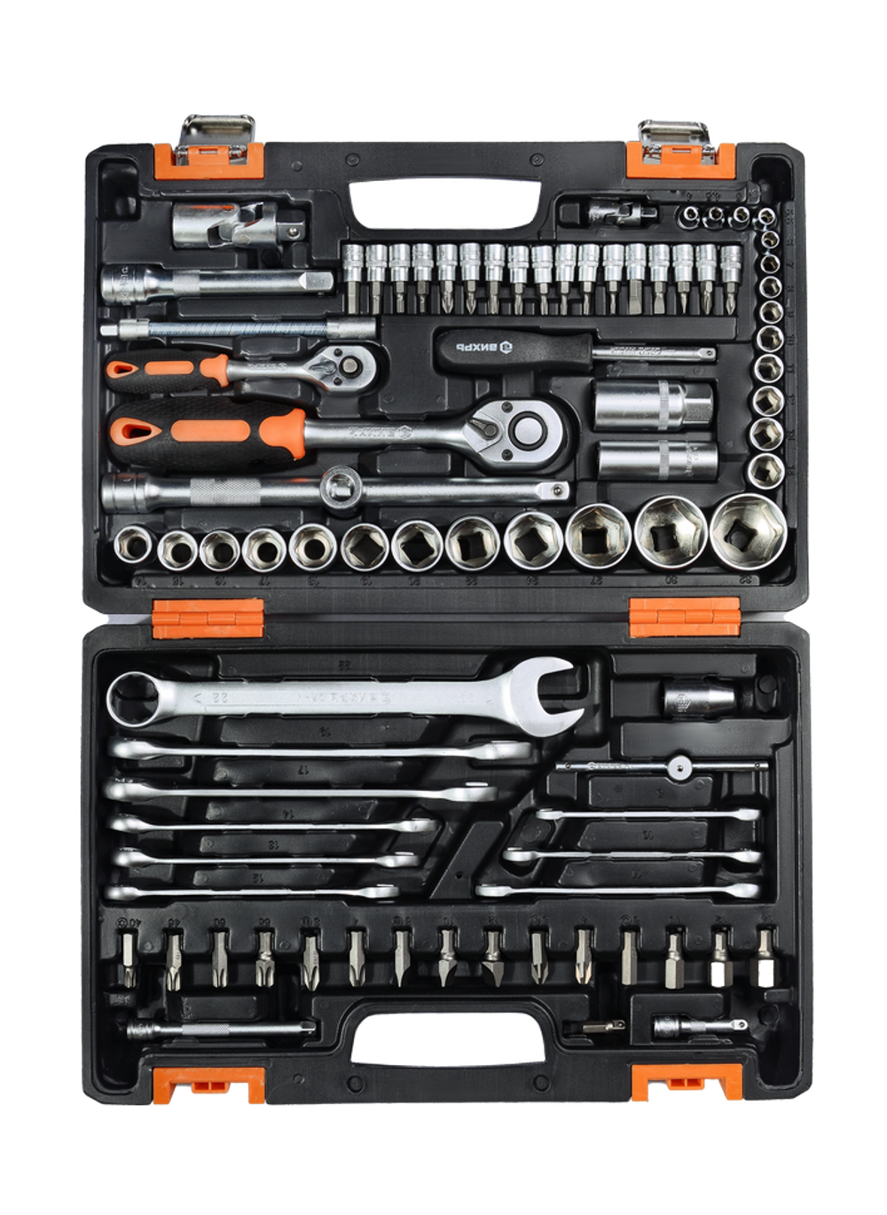 Набор инструментов, 1/2" , 1/4" , CrV, пластиковый кейс 82 предмета Вихрь