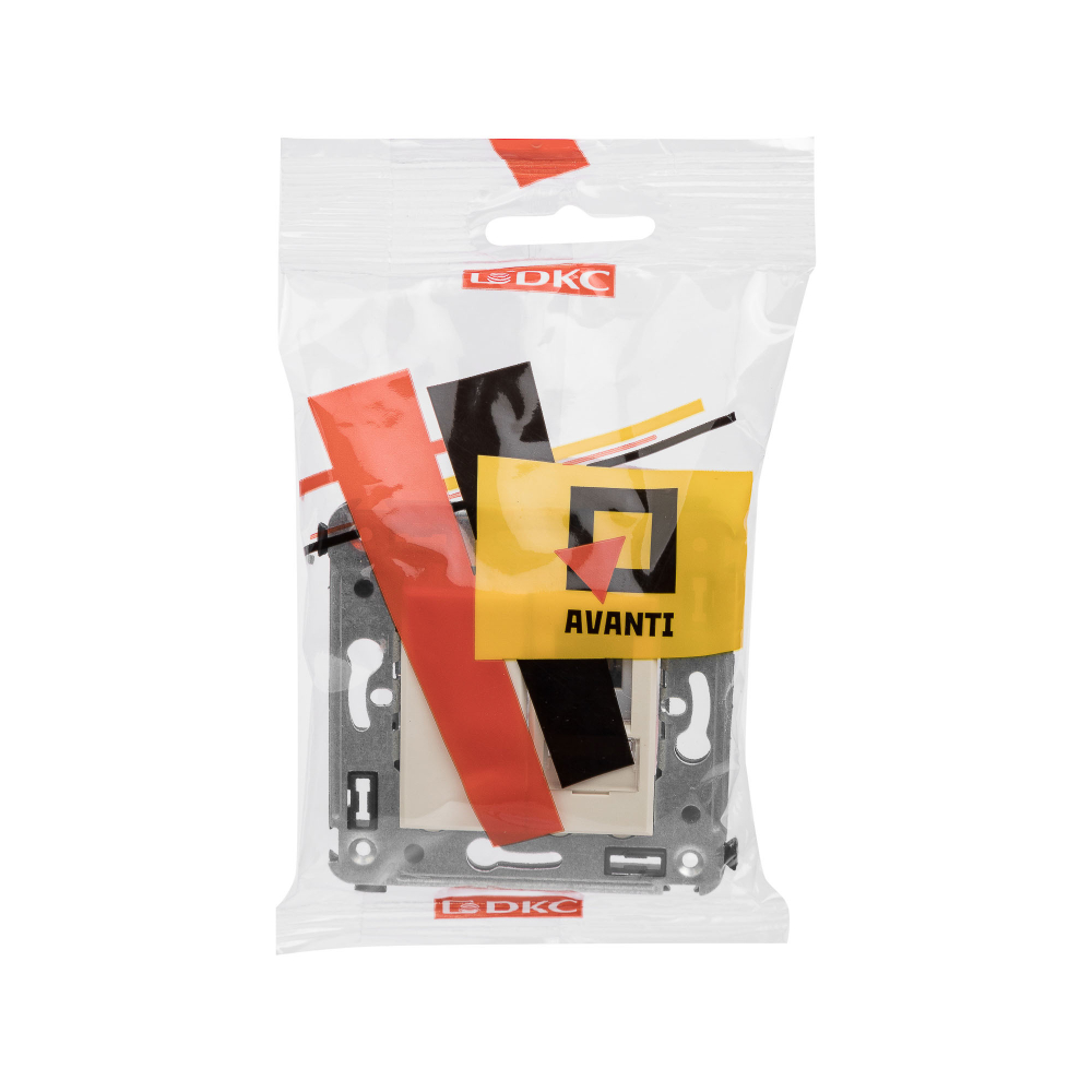 Телефонная розетка RJ-12 в стену одинарная, "Avanti", "Ванильная дымка"