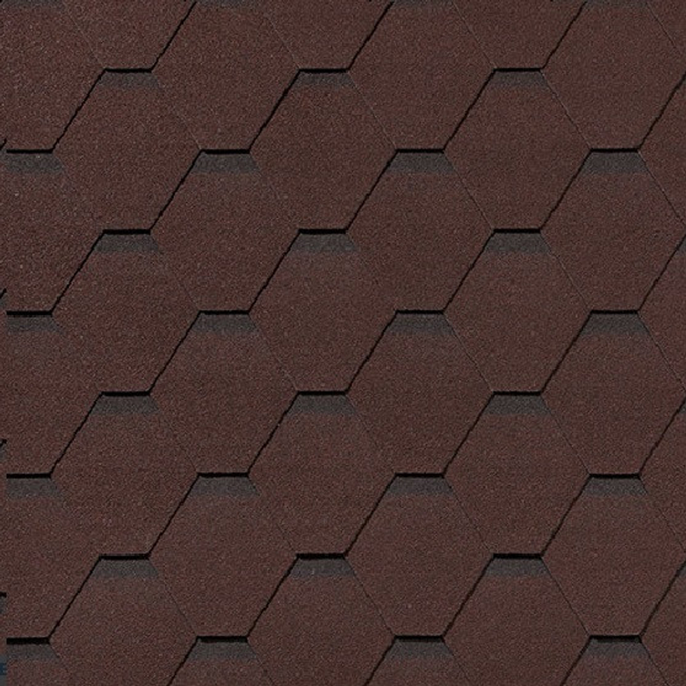 Черепица гибкая Roofshield P-S-2 Premium Стандарт коричневая с оттенением