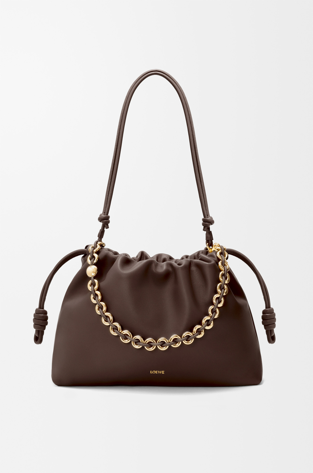 Loewe Большая сумка Flamenco из мягкой кожи ягненка наппа, темно-каштановый