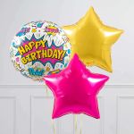 Шар круг 18" HB Граффити на белом (БГ-15)