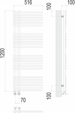 Полотенцесушитель водяной Terminus Астра П24 70х1200