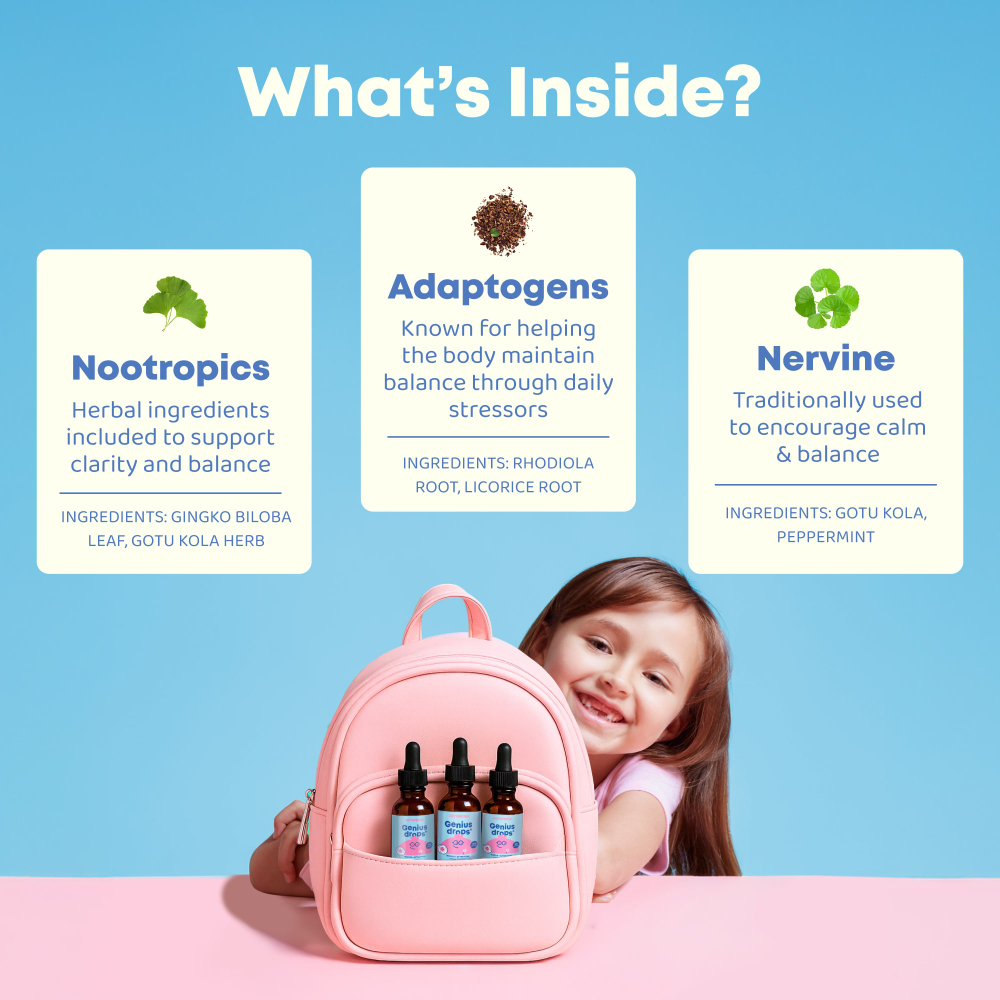 JoySpring, Genius, капли, для концентрации и внимания, со вкусом ягод и ванили, 30 мл (1 жидк. унция)